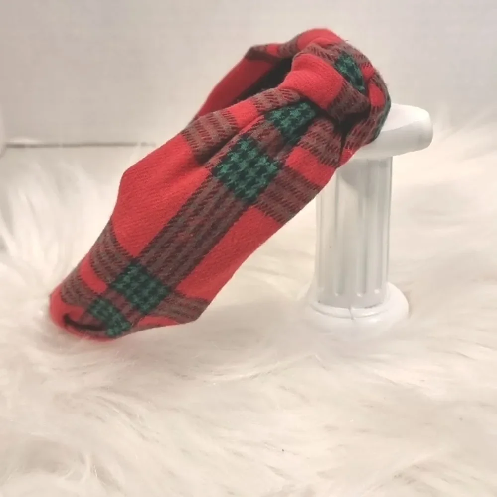 👋 RED GREEN BLACK PLAID CHRISTMAS HEADBAND |  Mix And Match 3/$20
